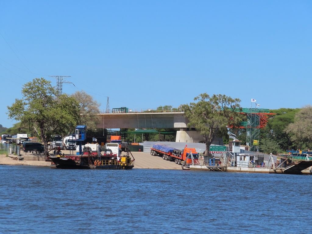 Ferry landing on the Zambezi River near the Kazungula border crossing